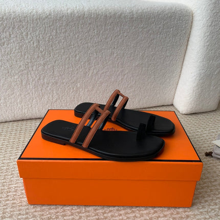 GEORGIA SANDALS BLACK MIX BROWN CALFSKIN