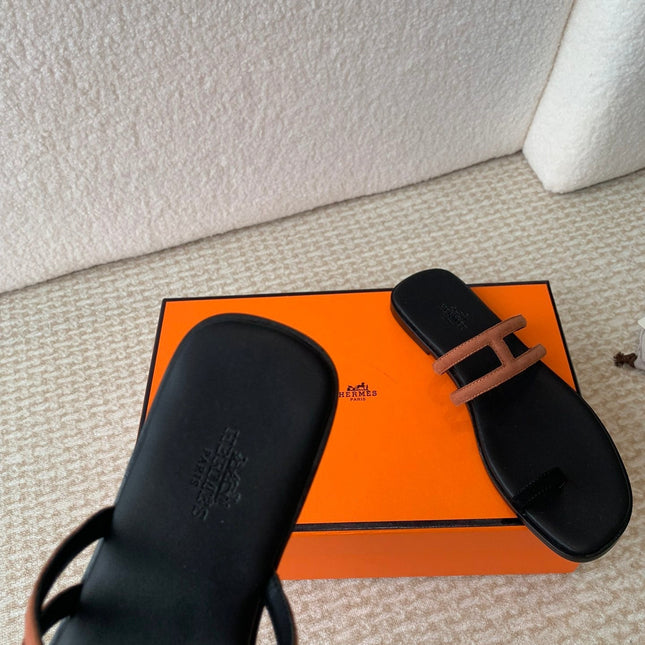 GEORGIA SANDALS BLACK MIX BROWN CALFSKIN