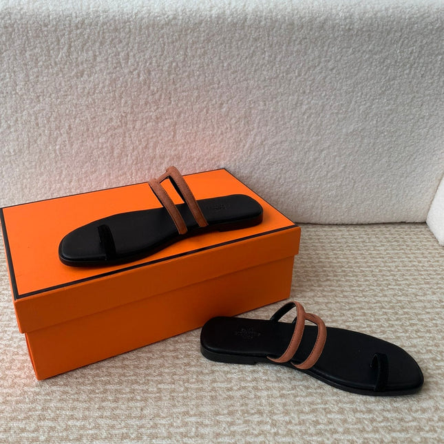 GEORGIA SANDALS BLACK MIX BROWN CALFSKIN