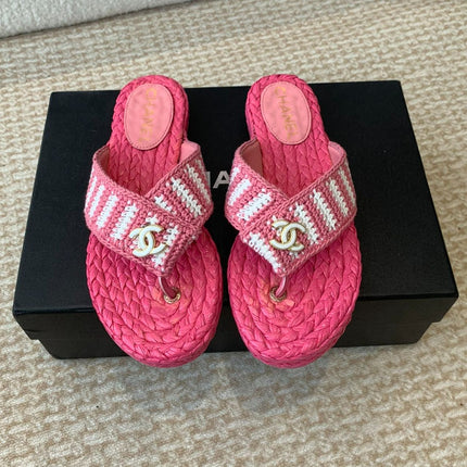 Double C Hottest Knit Flip-Flops Bright Pink