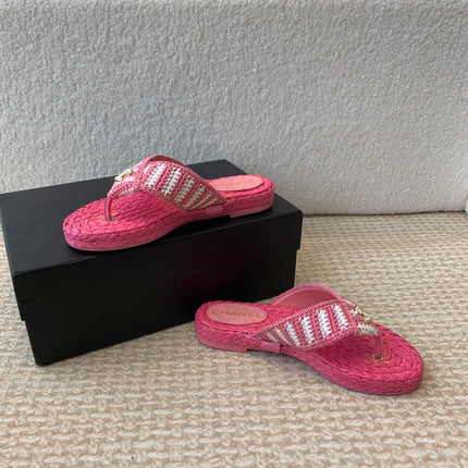 Double C Hottest Knit Flip-Flops Bright Pink