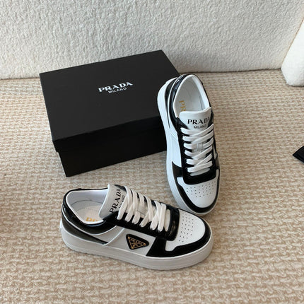 PRA DOWNTOWN BOLD SNEAKERS BLACK AND WHITE CALFSKIN
