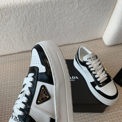 PRA DOWNTOWN BOLD SNEAKERS BLACK AND WHITE CALFSKIN