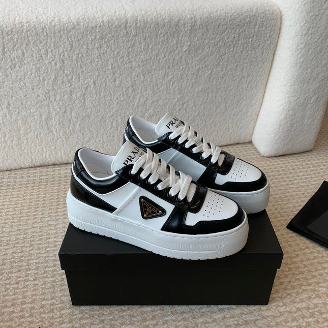 PRA DOWNTOWN BOLD SNEAKERS BLACK AND WHITE CALFSKIN