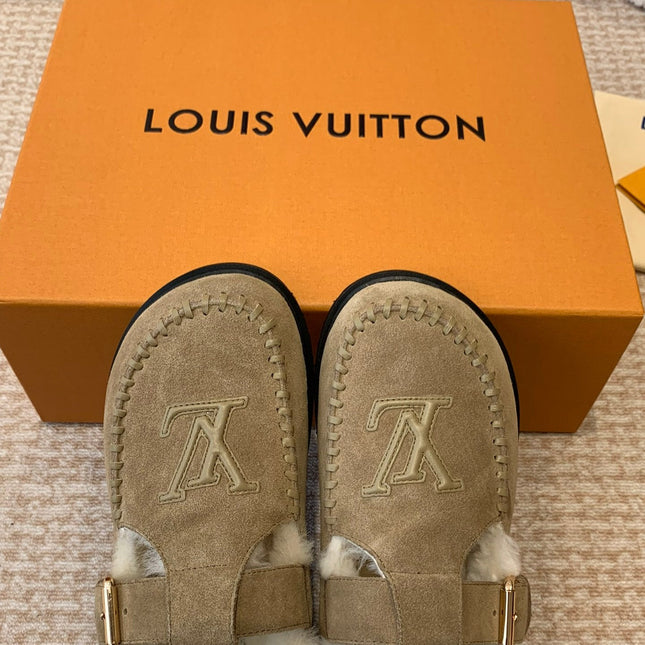 COLORADO COMFORT MARY JANE IN KHAKI GREEN SUEDE AND SHEARLING LINING