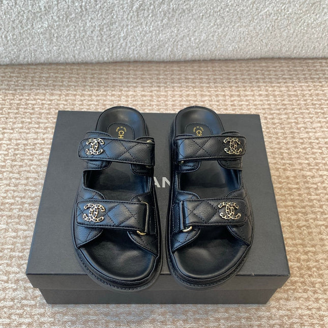 DAD SANDAL IN BLACK SHEEPSKIN MULE