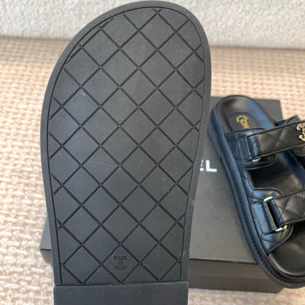 DAD SANDAL IN BLACK SHEEPSKIN MULE