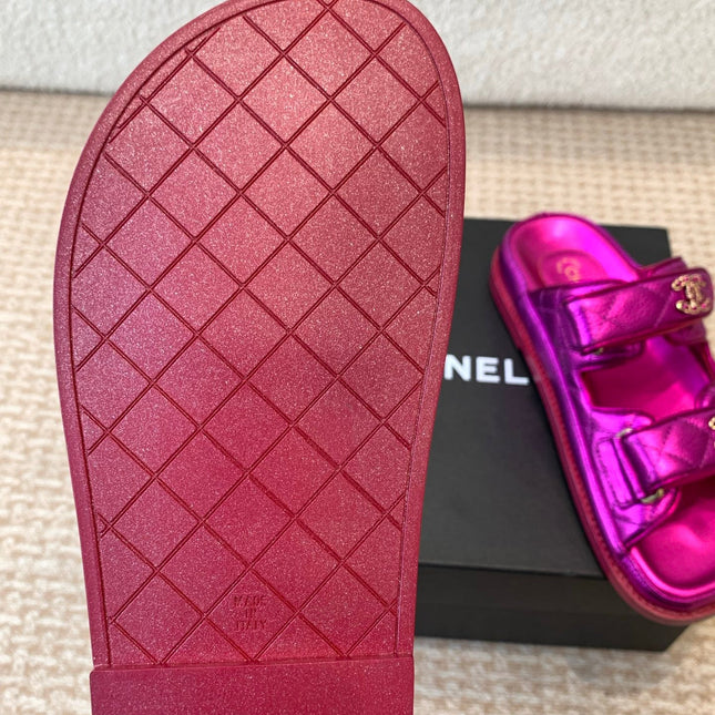 DAD SANDAL IN MAGENTA PURPLE SHEEPSKIN MULE