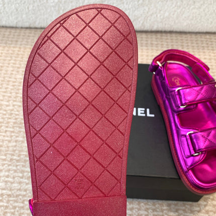 DAD SANDAL IN MAGENTA PURPLE SHEEPSKIN