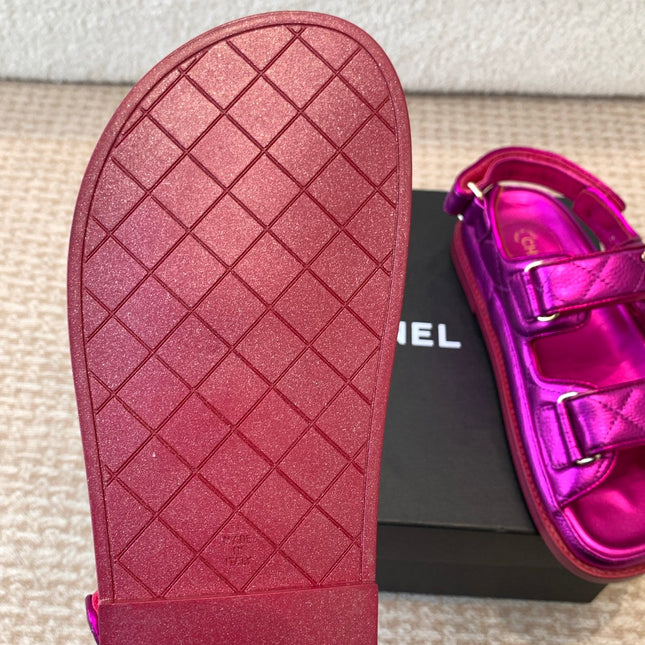 DAD SANDAL IN MAGENTA PURPLE SHEEPSKIN