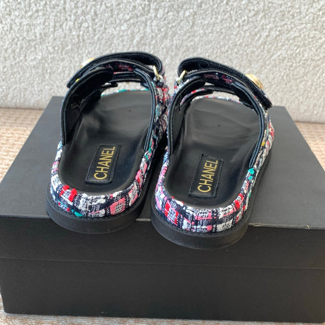 DAD SANDAL IN COLORFUL FABRIC WITH SEQUINS MULE