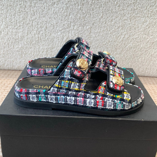 DAD SANDAL IN COLORFUL FABRIC WITH SEQUINS MULE