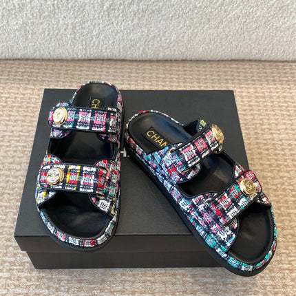 DAD SANDAL IN COLORFUL FABRIC WITH SEQUINS MULE