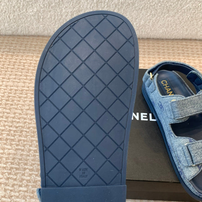 DAD SANDAL IN CLASSIC BLUE DENIM FABRIC