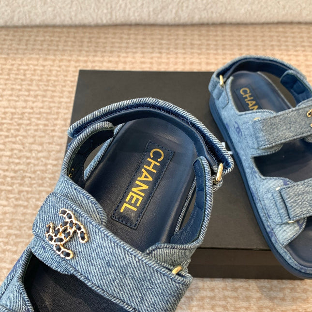DAD SANDAL IN CLASSIC BLUE DENIM FABRIC