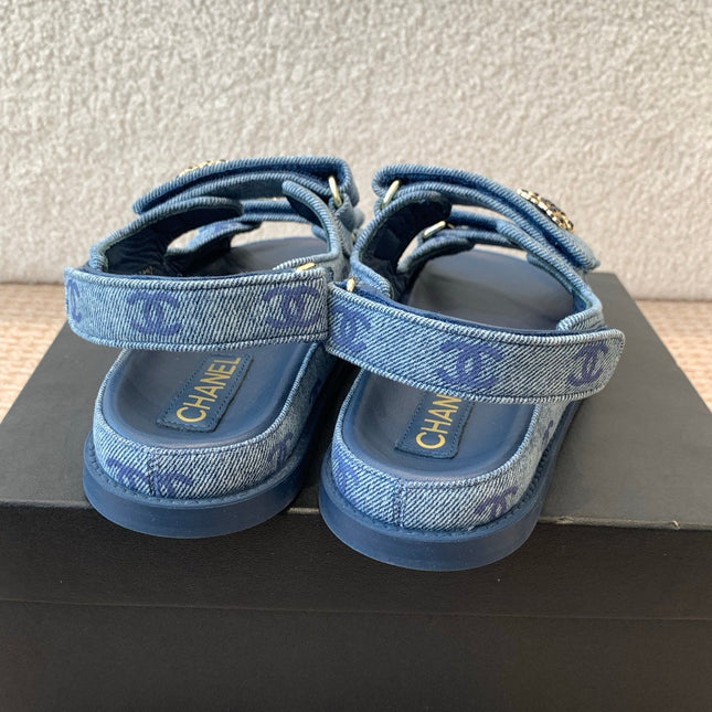 DAD SANDAL IN CLASSIC BLUE DENIM FABRIC