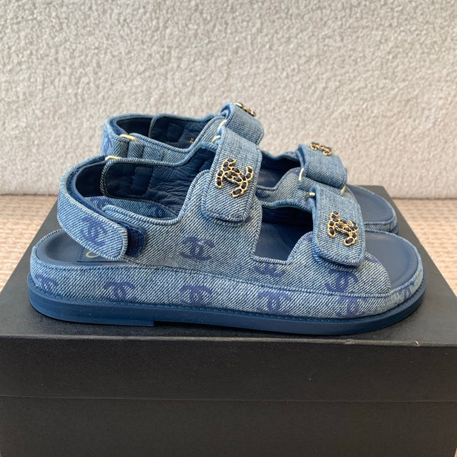 DAD SANDAL IN CLASSIC BLUE DENIM FABRIC