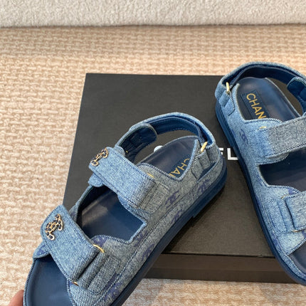 DAD SANDAL IN CLASSIC BLUE DENIM FABRIC