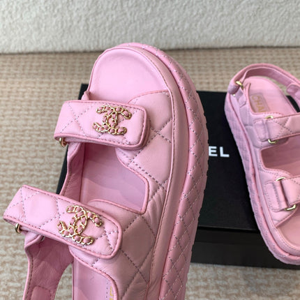 DAD SANDAL IN PALE PINK CALFSKIN