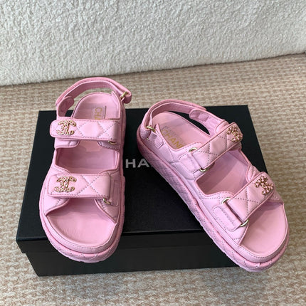 DAD SANDAL IN PALE PINK CALFSKIN