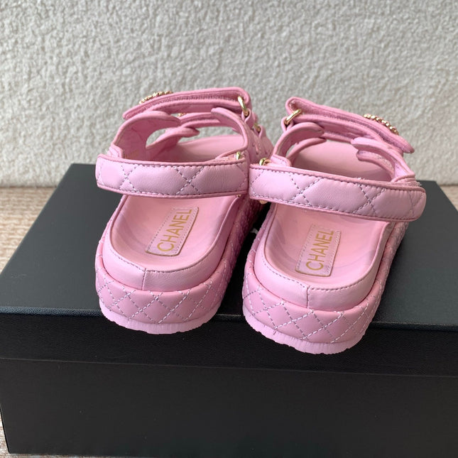 DAD SANDAL IN PALE PINK CALFSKIN