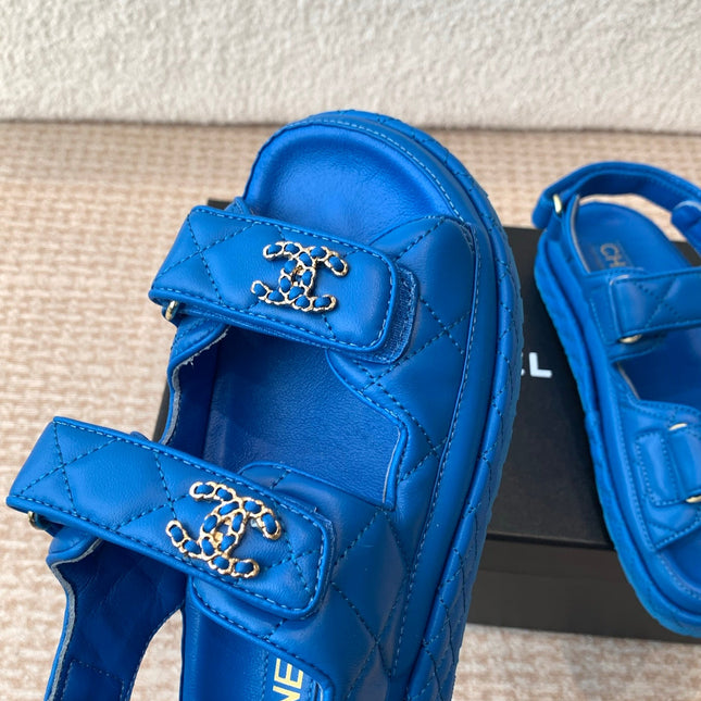 DAD SANDAL IN COBALT BLUE CALFSKIN