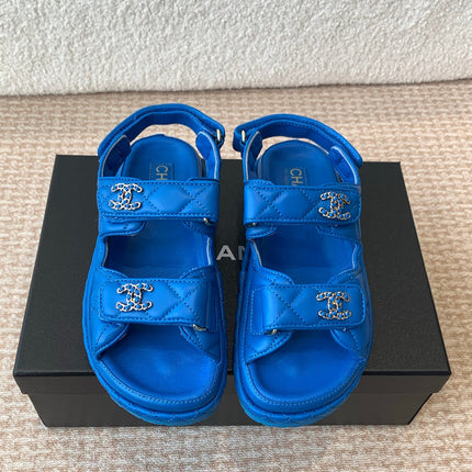 DAD SANDAL IN COBALT BLUE CALFSKIN