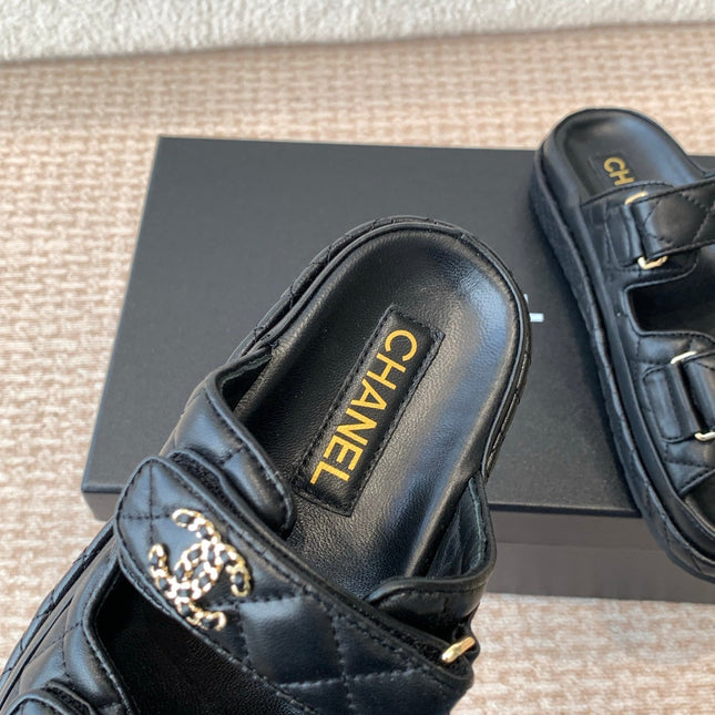 DAD SANDAL IN BLACK CALFSKIN MULE