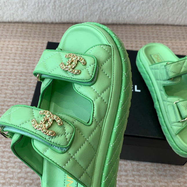 DAD SANDAL IN TEA GREEN CALFSKIN MULE