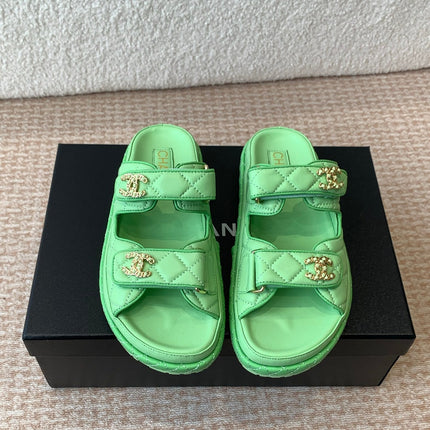 DAD SANDAL IN TEA GREEN CALFSKIN MULE