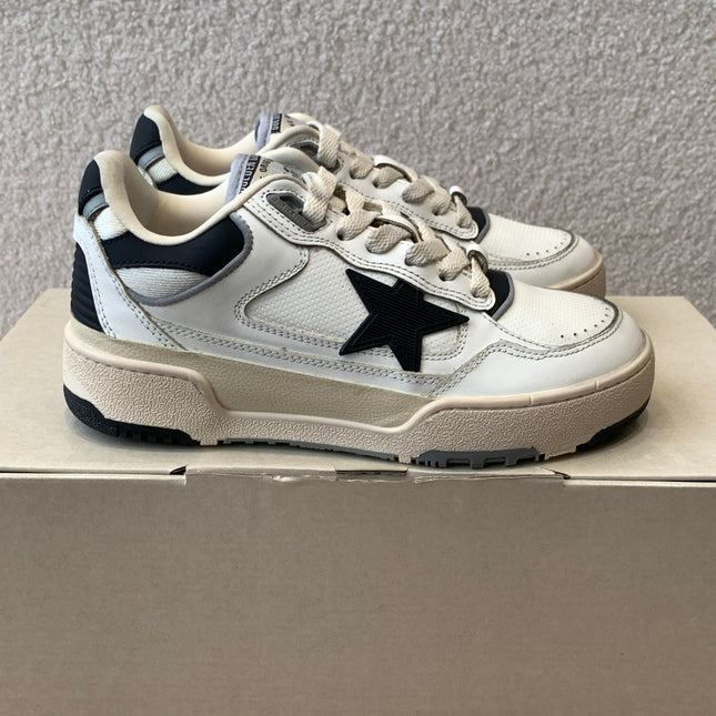 FORTY2 SNEAKERS WITH BLACK STAR AND WHITE LEATHER HEEL TAB