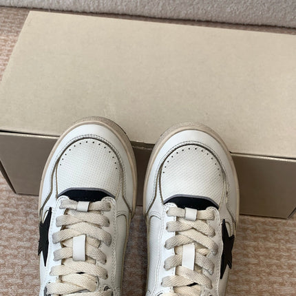 FORTY2 SNEAKERS WITH BLACK STAR AND WHITE LEATHER HEEL TAB