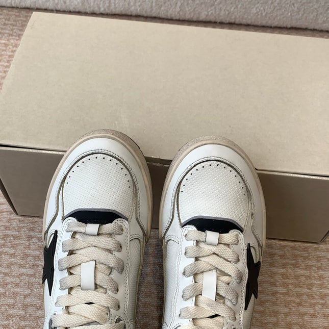 FORTY2 SNEAKERS WITH BLACK STAR AND WHITE LEATHER HEEL TAB