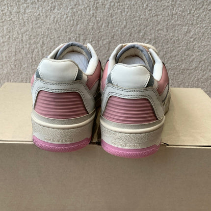FORTY2 SNEAKERS WITH PINK STAR AND WHITE LEATHER HEEL TAB