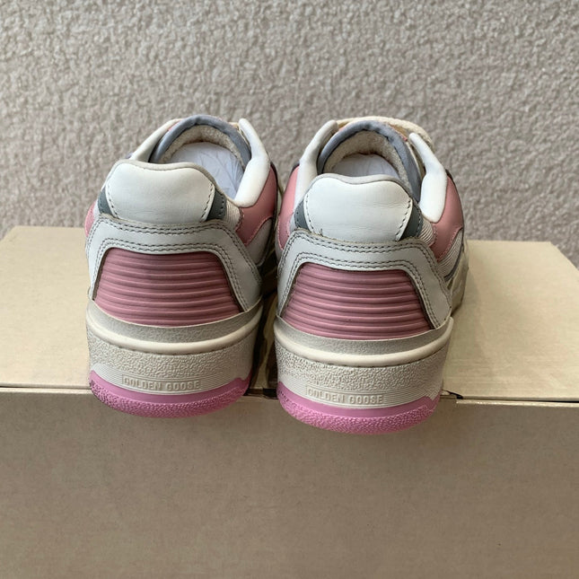 FORTY2 SNEAKERS WITH PINK STAR AND WHITE LEATHER HEEL TAB