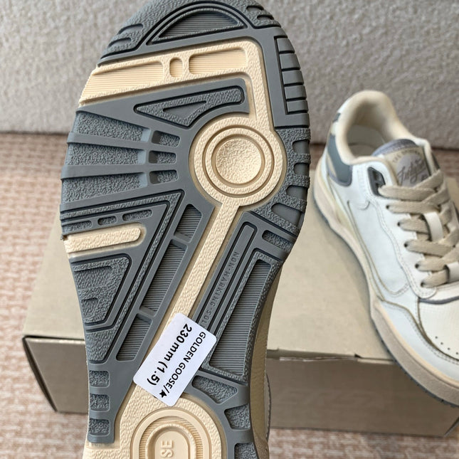 FORTY2 SNEAKERS WITH GREY STAR AND WHITE LEATHER HEEL TAB