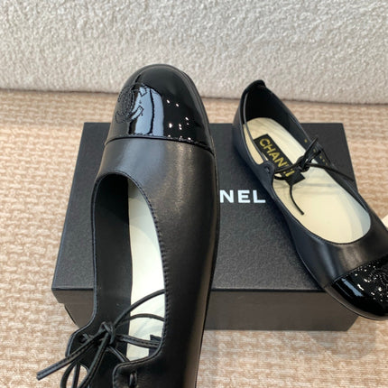 MARY JANE BALLERINA IN BLACK PATENT LAMBSKIN