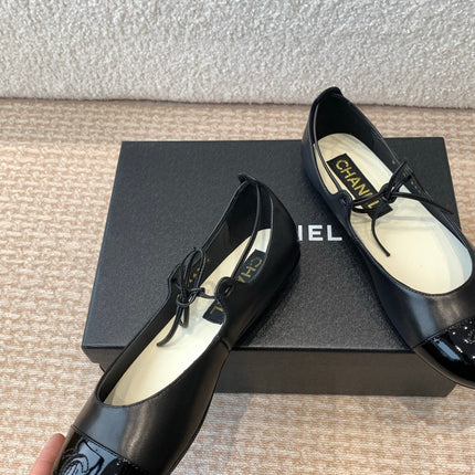 MARY JANE BALLERINA IN BLACK PATENT LAMBSKIN