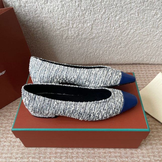 BALLET IN BLUE TWEED MIX LAMBSKIN