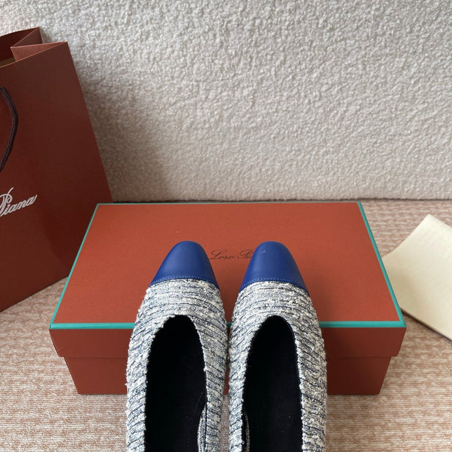 BALLET IN BLUE TWEED MIX LAMBSKIN