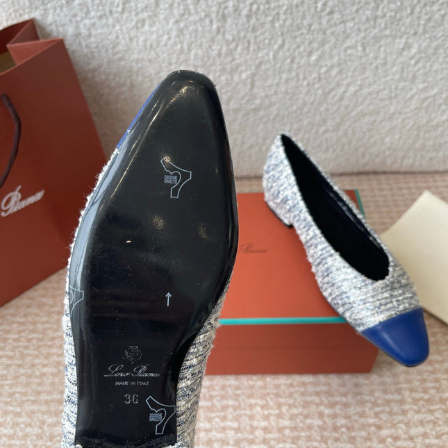 BALLET IN BLUE TWEED MIX LAMBSKIN