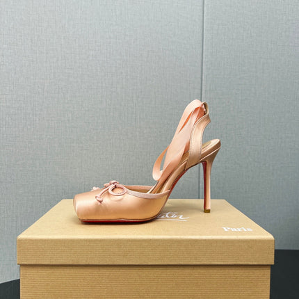 CASSIA LACE UP 100MM IN PINK SATIN