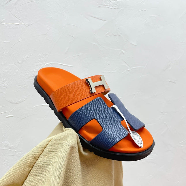 CHYPRE SANDAL LAPIS MIX ORANGE LAMBSKIN WITH H BUCKLE