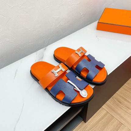 CHYPRE SANDAL LAPIS MIX ORANGE LAMBSKIN WITH H BUCKLE