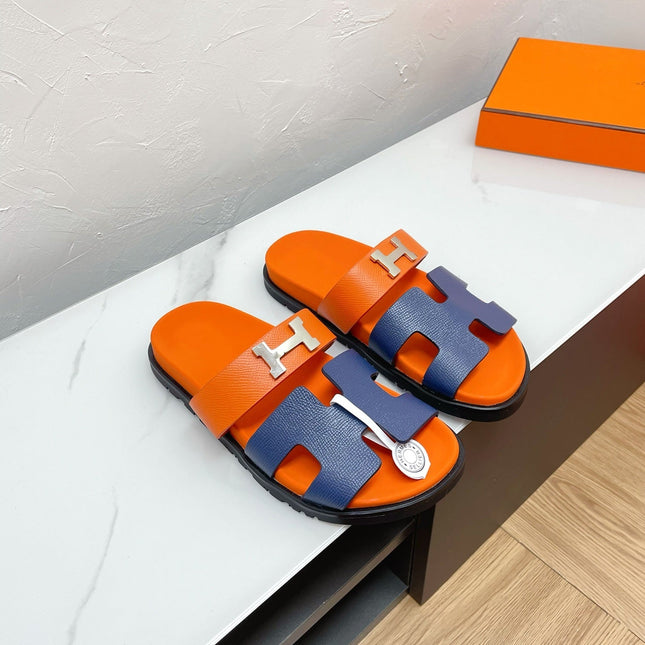 CHYPRE SANDAL LAPIS MIX ORANGE LAMBSKIN WITH H BUCKLE