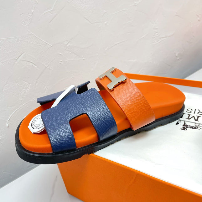 CHYPRE SANDAL LAPIS MIX ORANGE LAMBSKIN WITH H BUCKLE