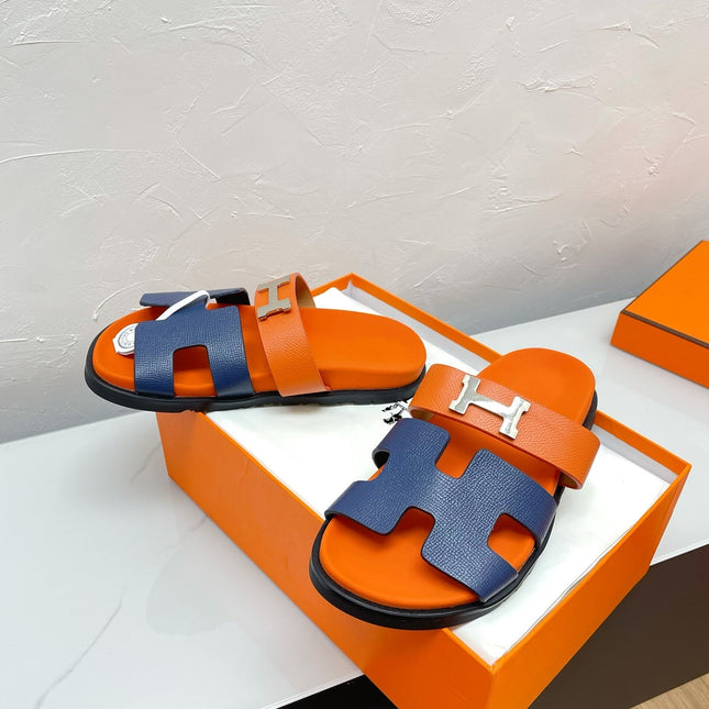 CHYPRE SANDAL LAPIS MIX ORANGE LAMBSKIN WITH H BUCKLE