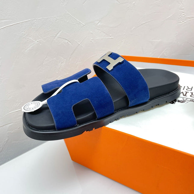 CHYPRE SANDAL AZURE SUEDE WITH H BUCKLE