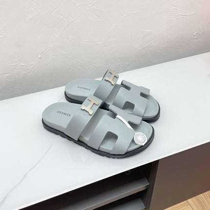 CHYPRE SANDAL PASTEL BLUE LAMBSKIN WITH H BUCKLE