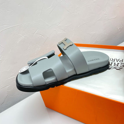 CHYPRE SANDAL PASTEL BLUE LAMBSKIN WITH H BUCKLE